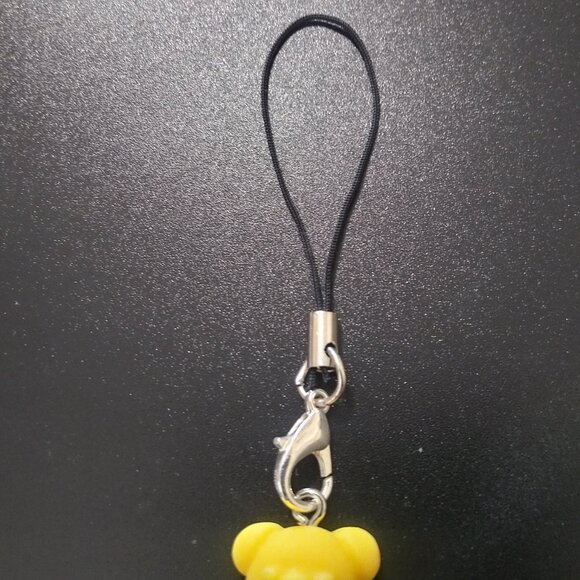 Yellow and Orange Teddy Bear Phone Charms with Lobster Clasp Set of 2 - Picture 6 of 8